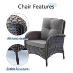 Outdoor Fire Pit Conversation Set, 3-Seat Sofa & Chairs Patio Furniture Set