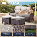 9 Pieces Patio Furniture Sets with Fire Pit Table,Swivel Chairs with 6" Thick Cushion,Sofa and Ottomans,Patio Conversation Sets for Porch Deck Garden Backyard