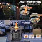 Alora 30K BTU Premium Outdoor Patio Gas Fire Pit Table with Fire Glass and Cover, 32"