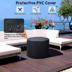 Alora 30K BTU Premium Outdoor Patio Gas Fire Pit Table with Fire Glass and Cover, 32"