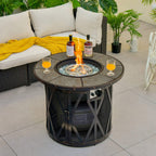 Alora 30K BTU Premium Outdoor Patio Gas Fire Pit Table with Fire Glass and Cover, 32"