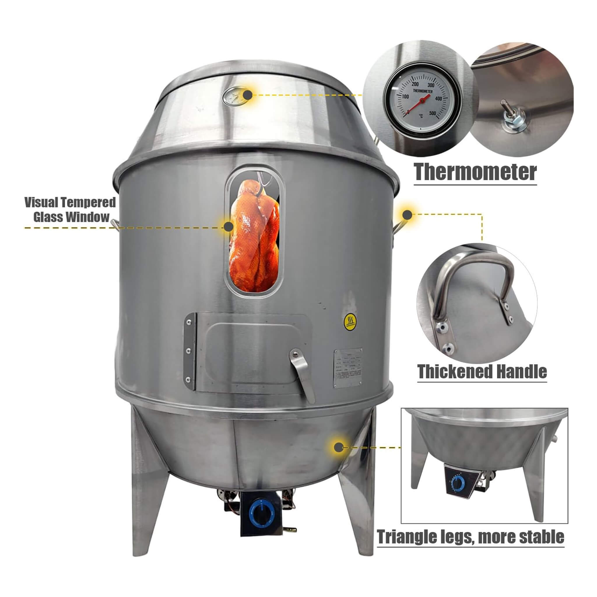 31-Inch Stainless Steel Commercial LPG Roaster Grill Oven For Chicken, Duck, And Turkey