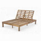 5-Position Adjustable Backrest Double Chaise Lounge Outdoor