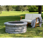 Ledgestone 47 In. X 18 In. round Concrete Wood Fuel Fire Pit Ring Kit Gray
