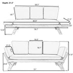 Outdoor Adjustable Patio Wooden Daybed Sofa Chaise Lounge