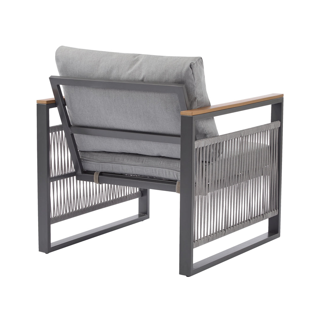 4-Piece Outdoor Metal Patio Furniture Set with Cushions