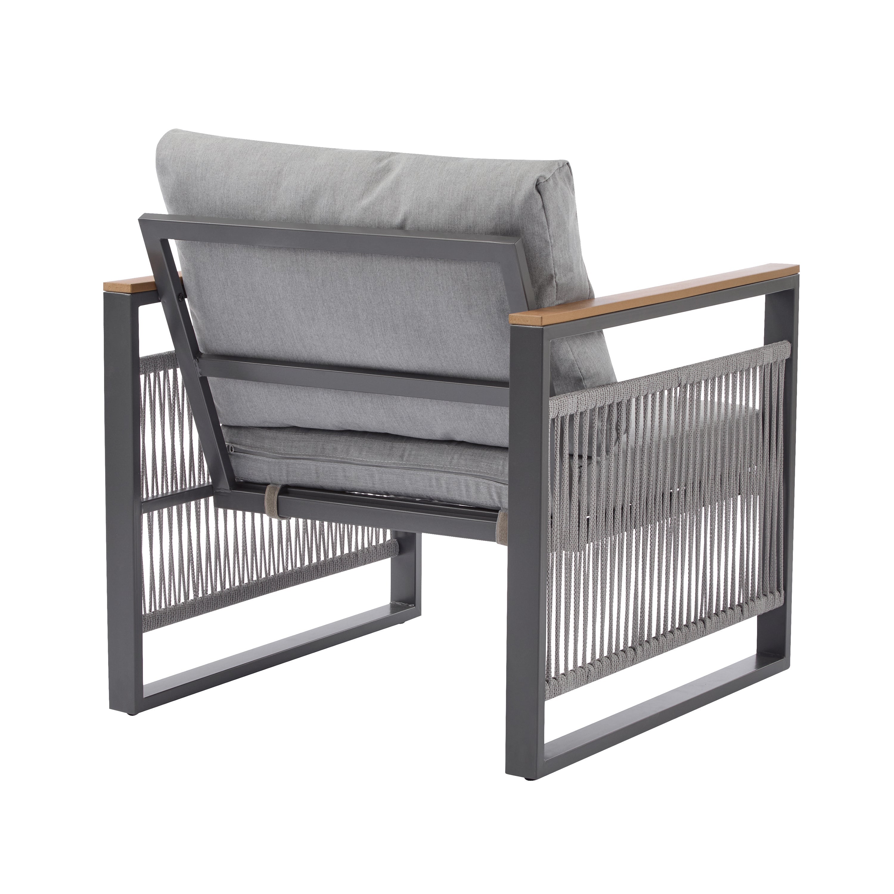 4-Piece Outdoor Metal Patio Furniture Set with Cushions