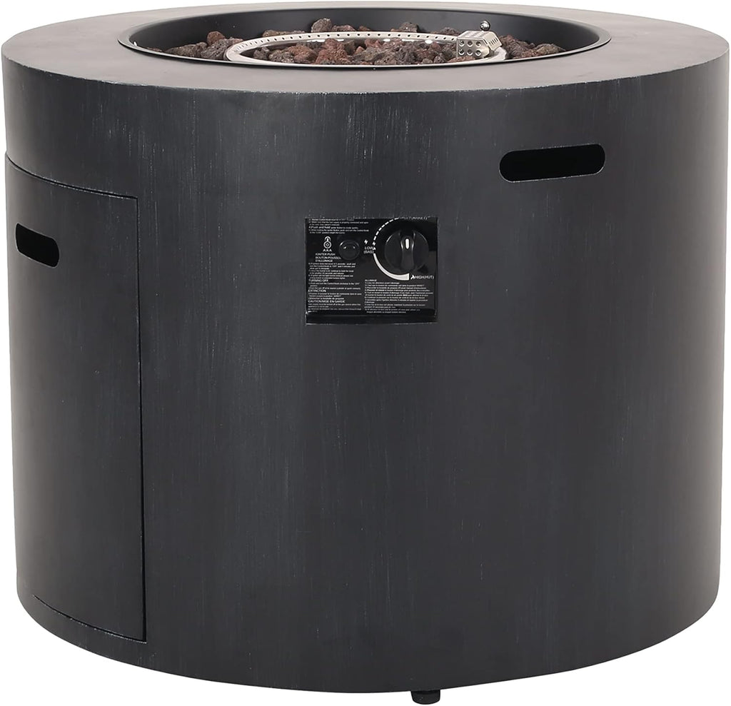 Wellington Outdoor 40,000 BTU Circular Fire Pit - Brushed Black