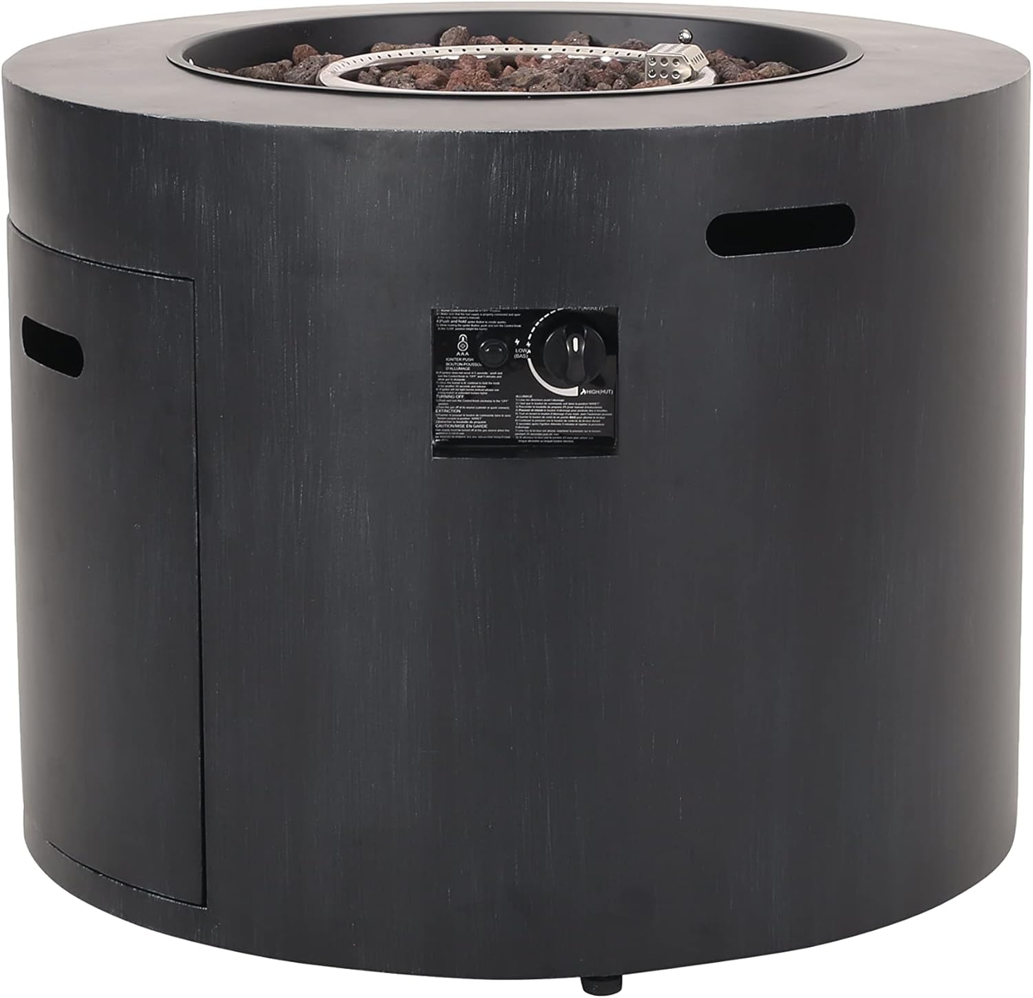 Wellington Outdoor 40,000 BTU Circular Fire Pit - Brushed Black