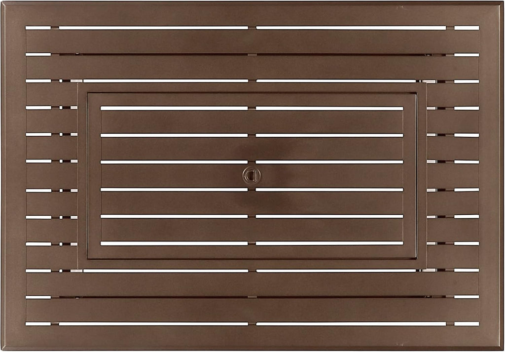 Istanbul-Fpt-Bn Rectangular 46 In. X 31 In. Aluminum Propane Pit, Glass Beads, Two Covers, Lid, 57,000 Btus in Brown Finish Fire Table