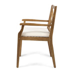 7- Piece Acacia Wood Outdoor Dining Set with Cream Cushions