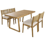 Multi-Person Outdoor Acacia Wood Dining Table and Chair Set