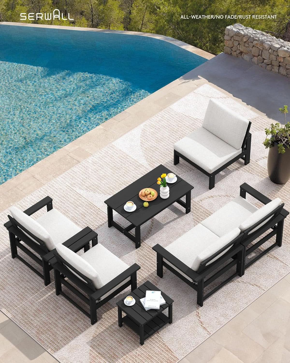 Outdoor Patio Furniture Set 7 Piece All Weather