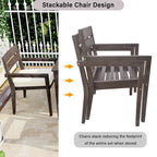 7- Piece Acacia Wood Outdoor Dining Set with Cushions