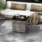 32.5 In. 5,000 BTU Propane Fire Pit Table with Tempered Glass Top, Gray