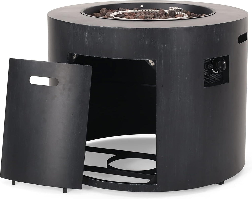 Wellington Outdoor 40,000 BTU Circular Fire Pit - Brushed Black