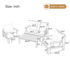 4- Piece Outdoor Sofa Set with Cushions and Coffee Table