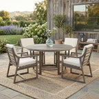Outdoor Dining Set 5-Piece Patio Table and Chairs with Umbrella Hole