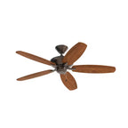 Renew Patio 52 In. Indoor/Outdoor Satin Natural Bronze Dual Mount Ceiling Fan with Pull Chain for Covered Patios