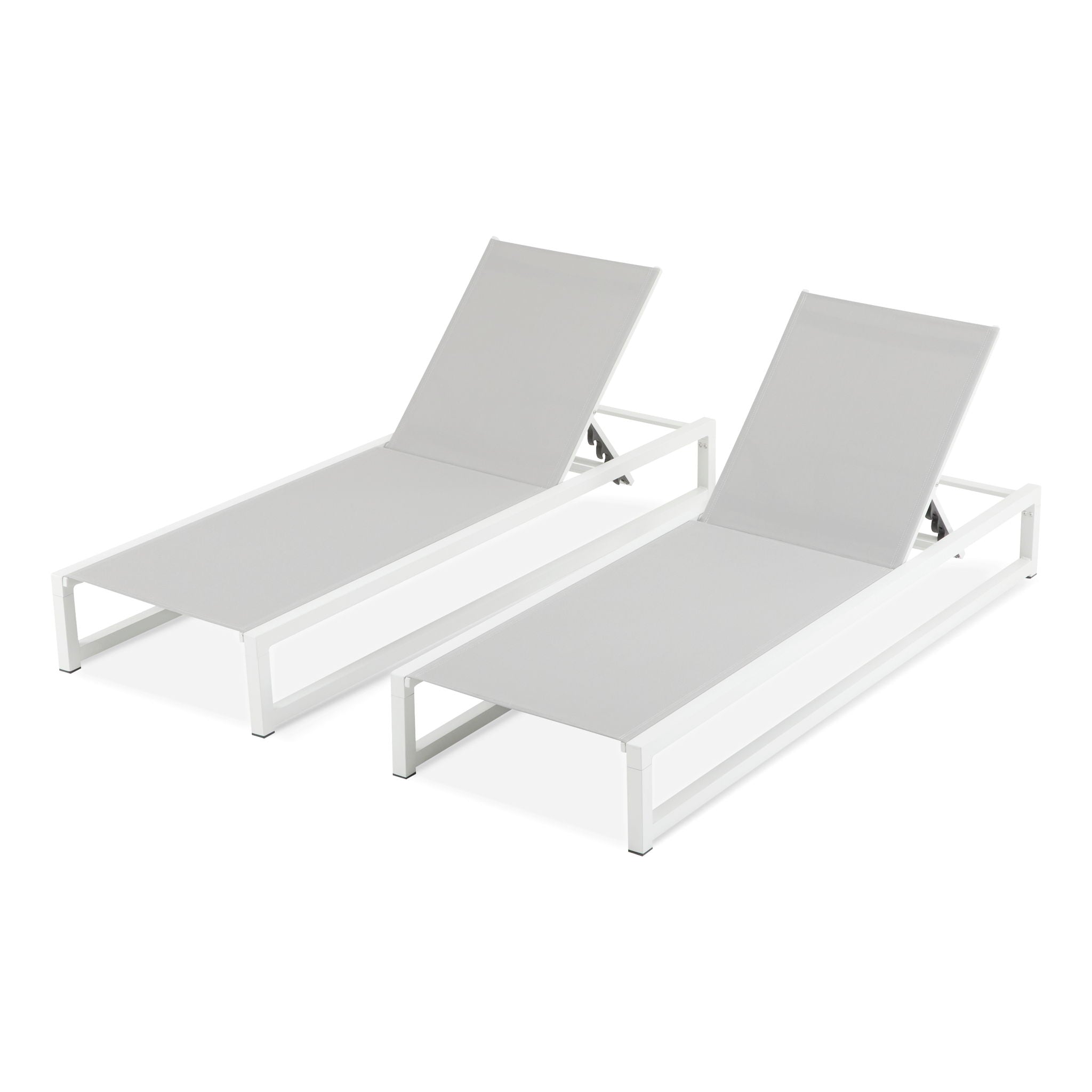 HouseOfZazla | Outdoor Chaise Lounge with 5 Reclining Positions | Aluminum Frame