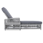 GO Outdoor Long Reclining Chaise with Armrests and Cushions