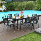Outdoor Patio Dining Set - Table and Six Chairs