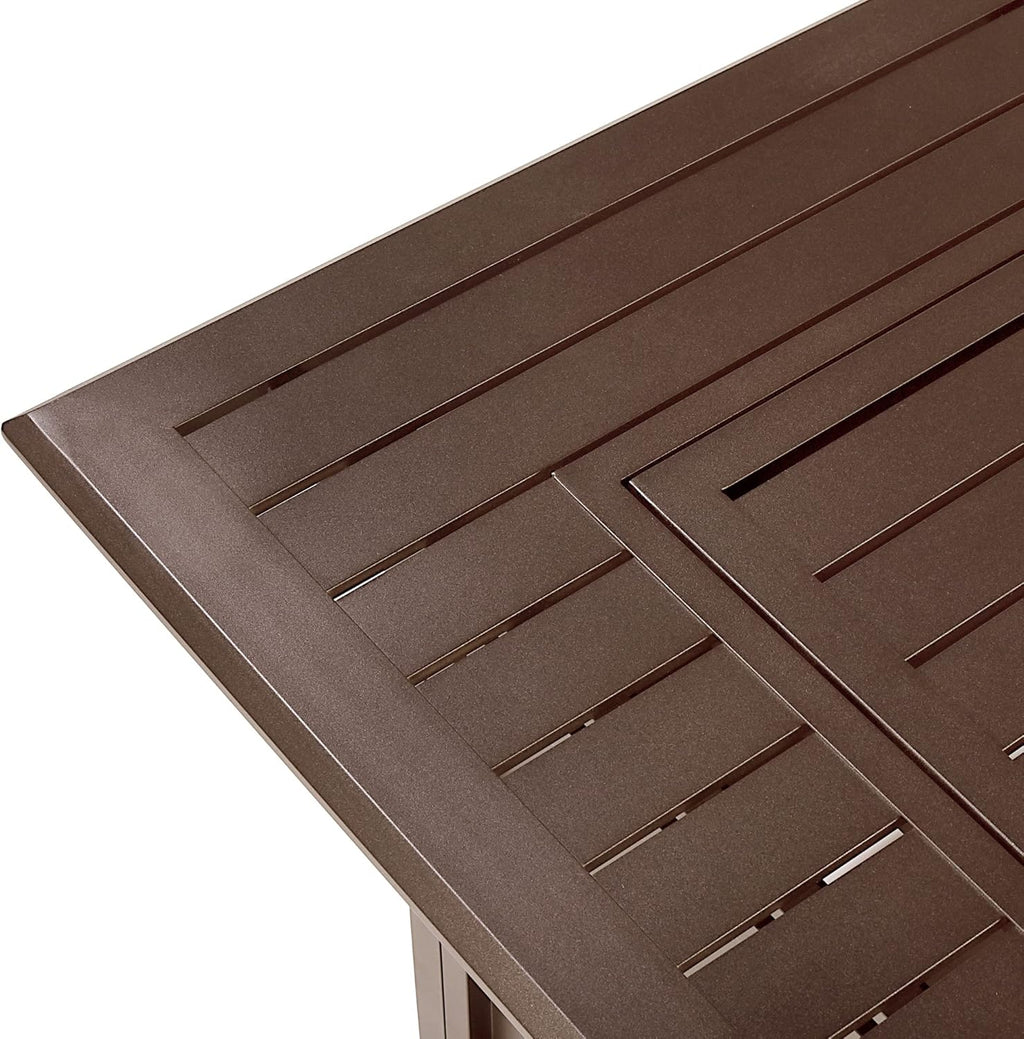 Istanbul-Fpt-Bn Rectangular 46 In. X 31 In. Aluminum Propane Pit, Glass Beads, Two Covers, Lid, 57,000 Btus in Brown Finish Fire Table