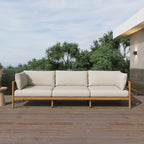 Modern Outdoor Patio Furniture Set, All-Weather Aluminium Conversation Sectional Sofa with Thick Cushions for Backyard, Garden, Porch, Couch, Beige