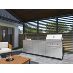 Outdoor Kitchen Stainless Steel 97 In. W X 36.5 In. H X 24 In. D 3-Piece Cabinet Set without Counter Tops