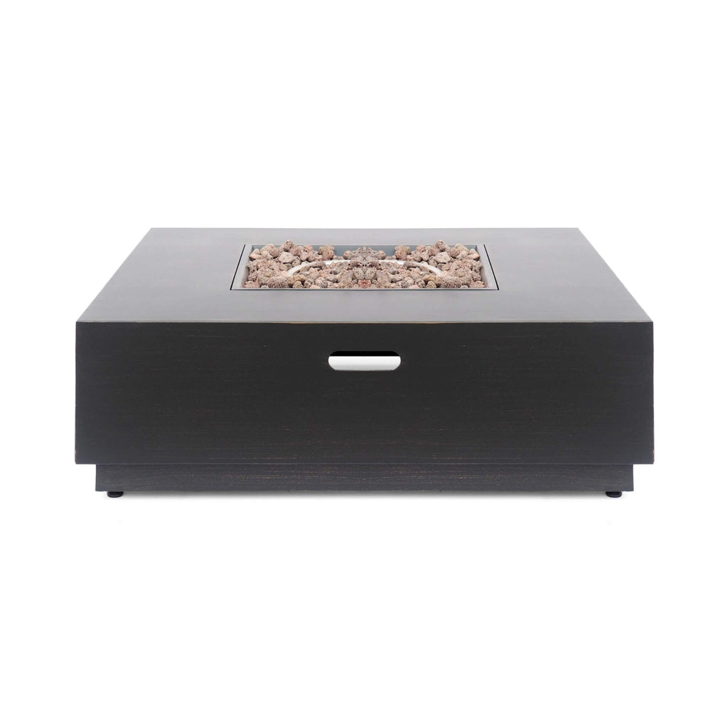 Alora 40-Inch 50K BTU Modern Outdoor Square Iron Backyard Patio Fire Pit