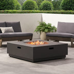 Alora 40-Inch 50K BTU Modern Outdoor Square Iron Backyard Patio Fire Pit