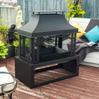 Alora 40-Inch Outdoor Steel Wood-Burning Backyard Fireplace Fire Pit