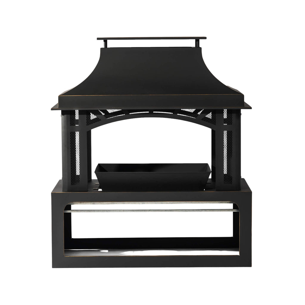 Alora 40-Inch Outdoor Steel Wood-Burning Backyard Fireplace Fire Pit