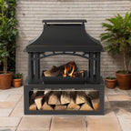 Alora 40-Inch Outdoor Steel Wood-Burning Backyard Fireplace Fire Pit