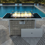 K&K Patio 8-Piece Patio Furniture Set with 43" Fire Pit Table