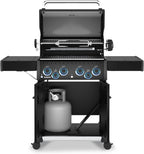 674144 Baron 490 Pro Shadow 4-Burner Pellet Ready Propane Gas Grill in Black with Side Burner and Rear Rotisserie Burner