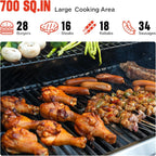 Larger 4-Burner Propane Gas Grills Stainless Steel Cabinet Style with Infrared Side Sear & Side Burners Knob Controls Built-In Thermometer with Stainless Steel Rotisserie Kit(2 Items)