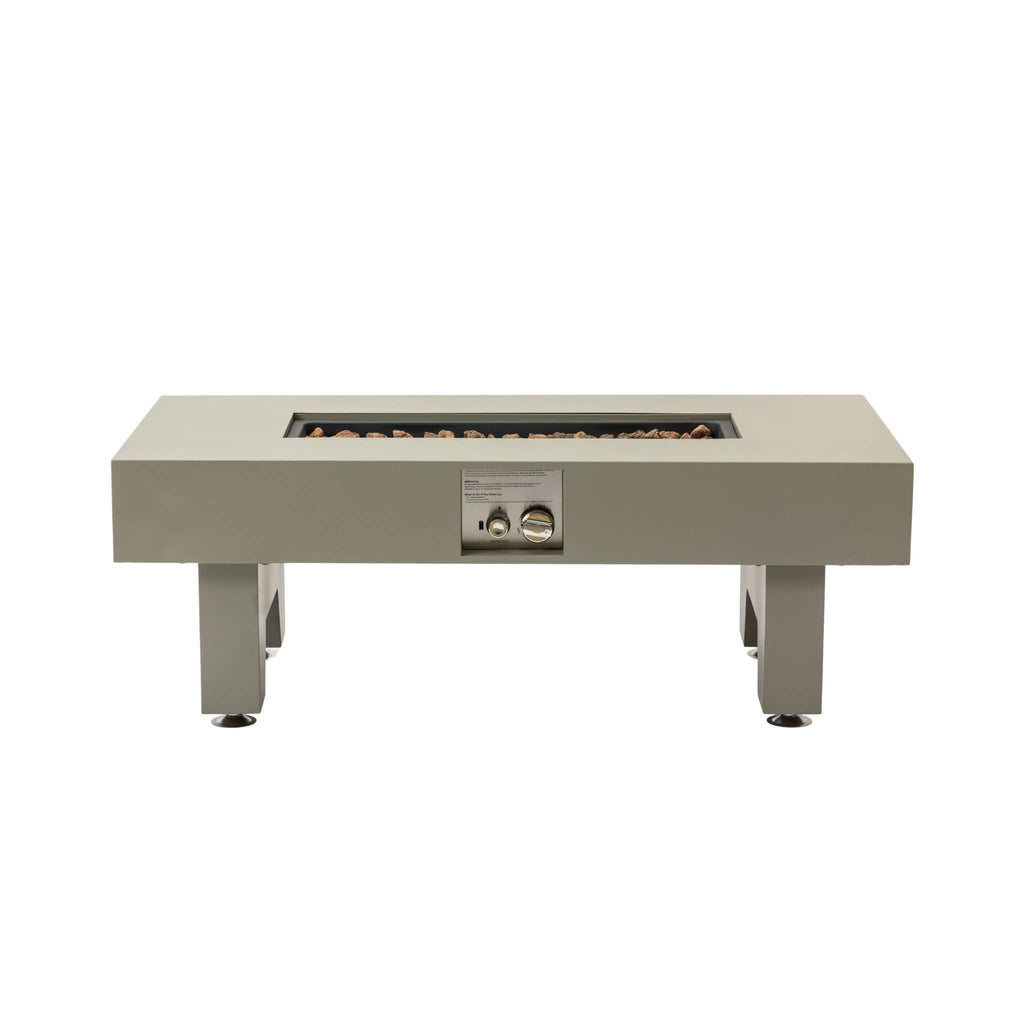 Alora 42-Inch 50K BTU Iron Liquid Propane Fire Pit Table with Glass Stones
