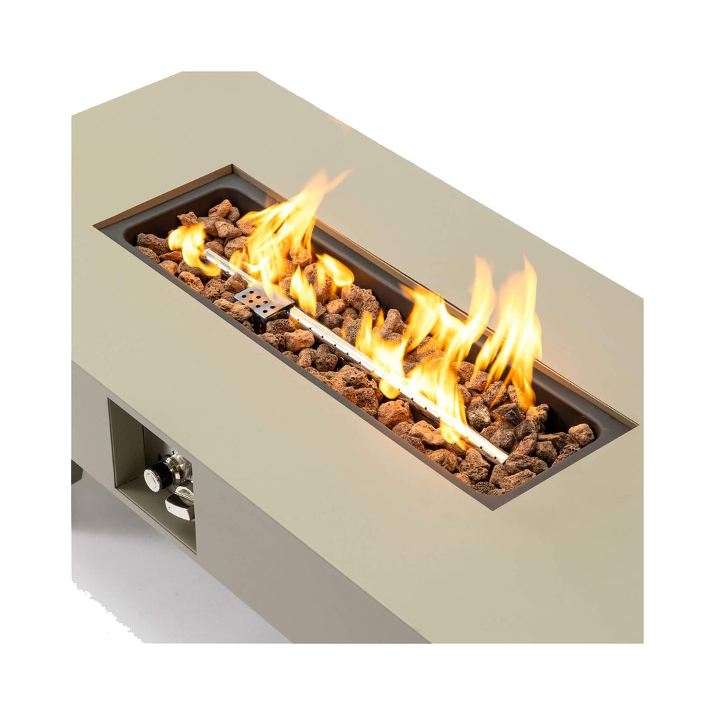 Alora 42-Inch 50K BTU Iron Liquid Propane Fire Pit Table with Glass Stones