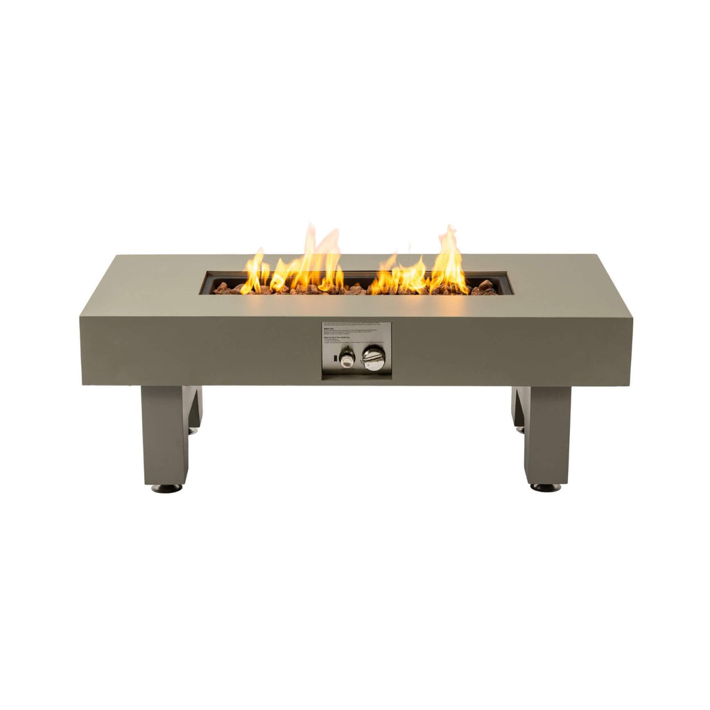 Alora 42-Inch 50K BTU Iron Liquid Propane Fire Pit Table with Glass Stones