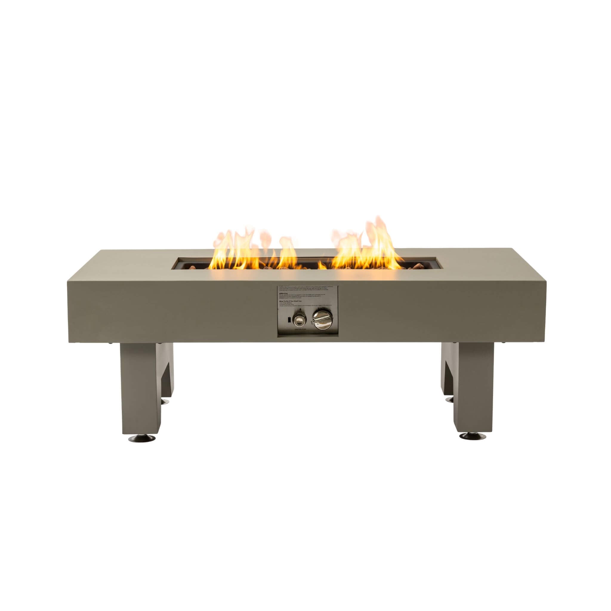 Alora 42-Inch 50K BTU Iron Liquid Propane Fire Pit Table with Glass Stones