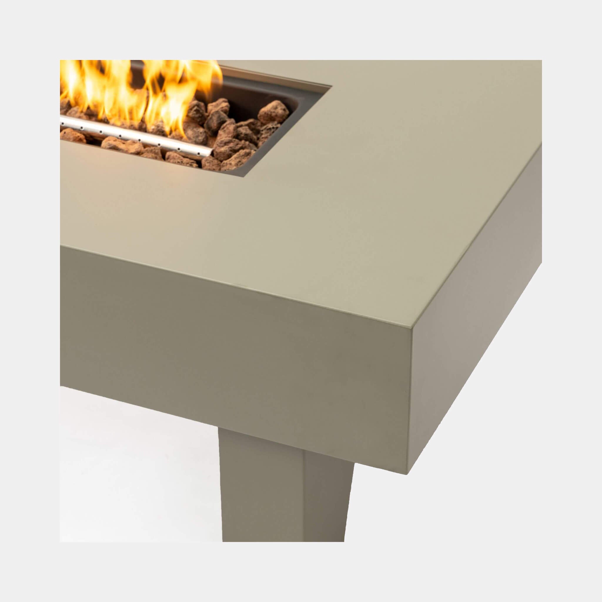 Alora 42-Inch 50K BTU Iron Liquid Propane Fire Pit Table with Glass Stones
