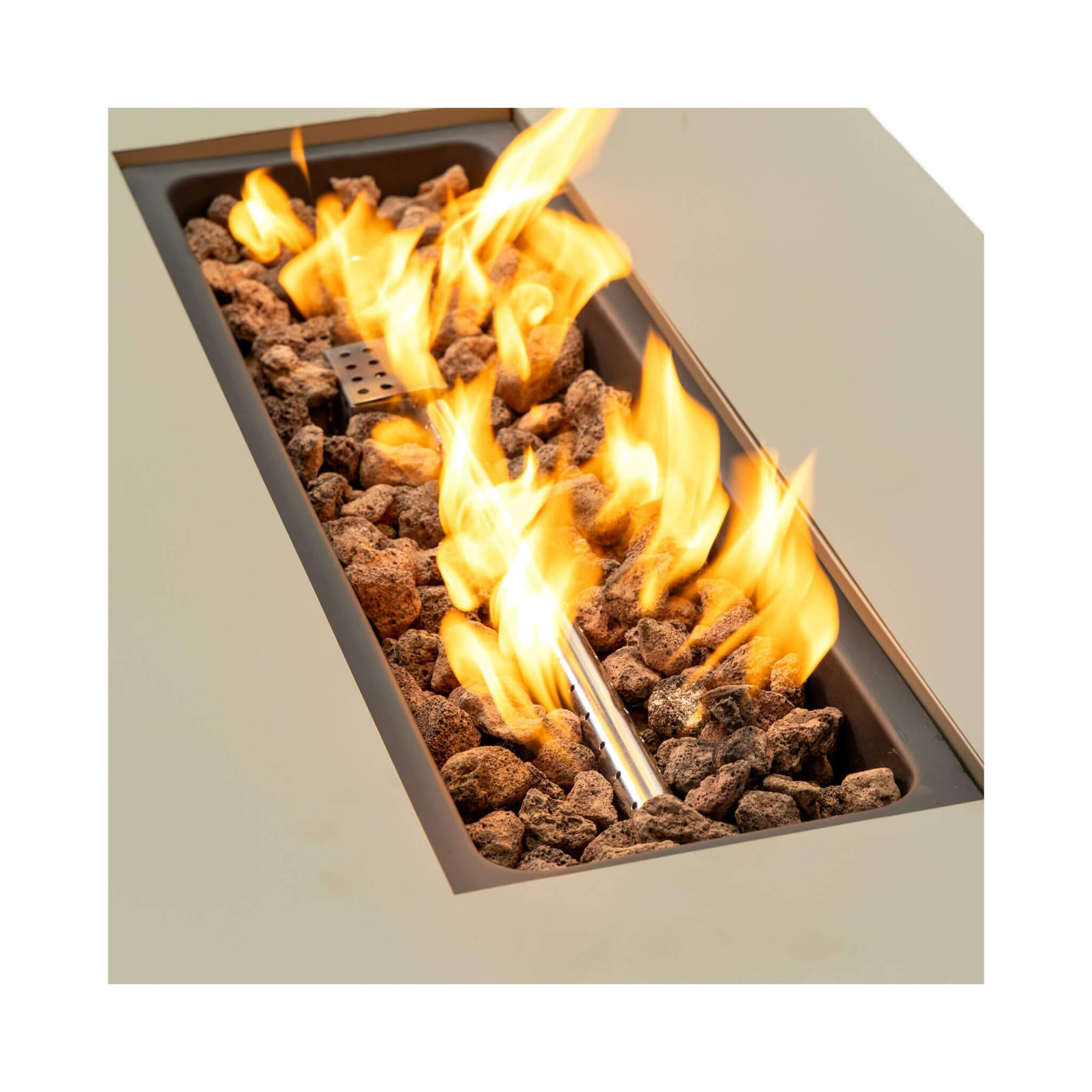 Alora 42-Inch 50K BTU Iron Liquid Propane Fire Pit Table with Glass Stones