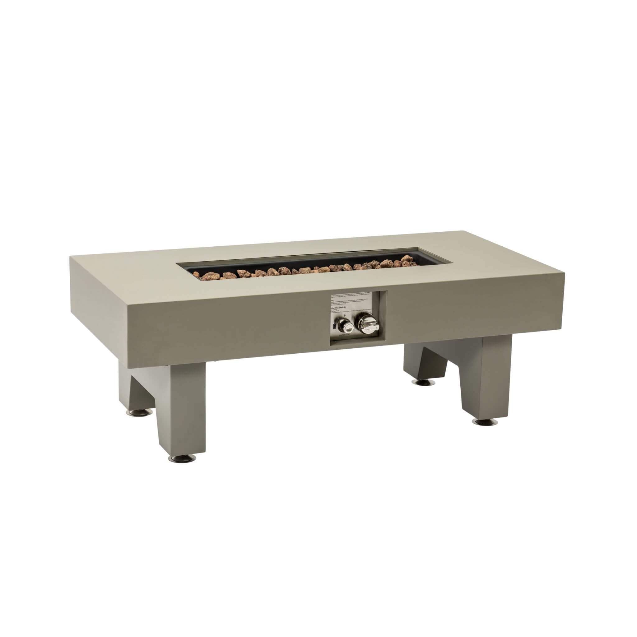 Alora 42-Inch 50K BTU Iron Liquid Propane Fire Pit Table with Glass Stones