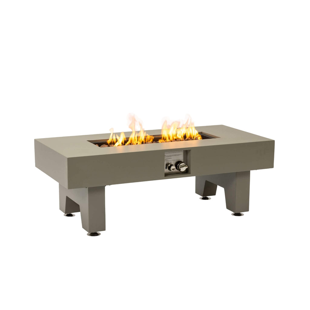 Alora 42-Inch 50K BTU Iron Liquid Propane Fire Pit Table with Glass Stones