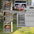 Castelle Flame Verona 44-Inch 6-Burner 85K BTU Stainless Steel Outdoor BBQ Kitchen Grill Island with Wine Cooler, Rotisserie Kit, And Storage Cabinets