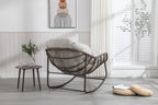Outdoor Rattan Rocking Chair with Padded Cushion