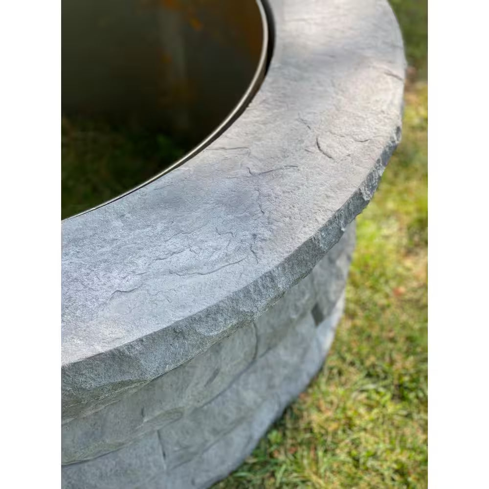 Ledgestone 47 In. X 18 In. round Concrete Wood Fuel Fire Pit Ring Kit Gray