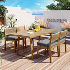 Outdoor Acacia Wood Dining Table and Chair Set