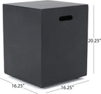 Outdoor Lightweight Concrete 50,000 BTU Rectangular Fire Pit with Tank Holder, Dark Gray